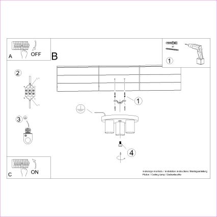Spotlampe LAGOS 3xGU10/10W/230V sort