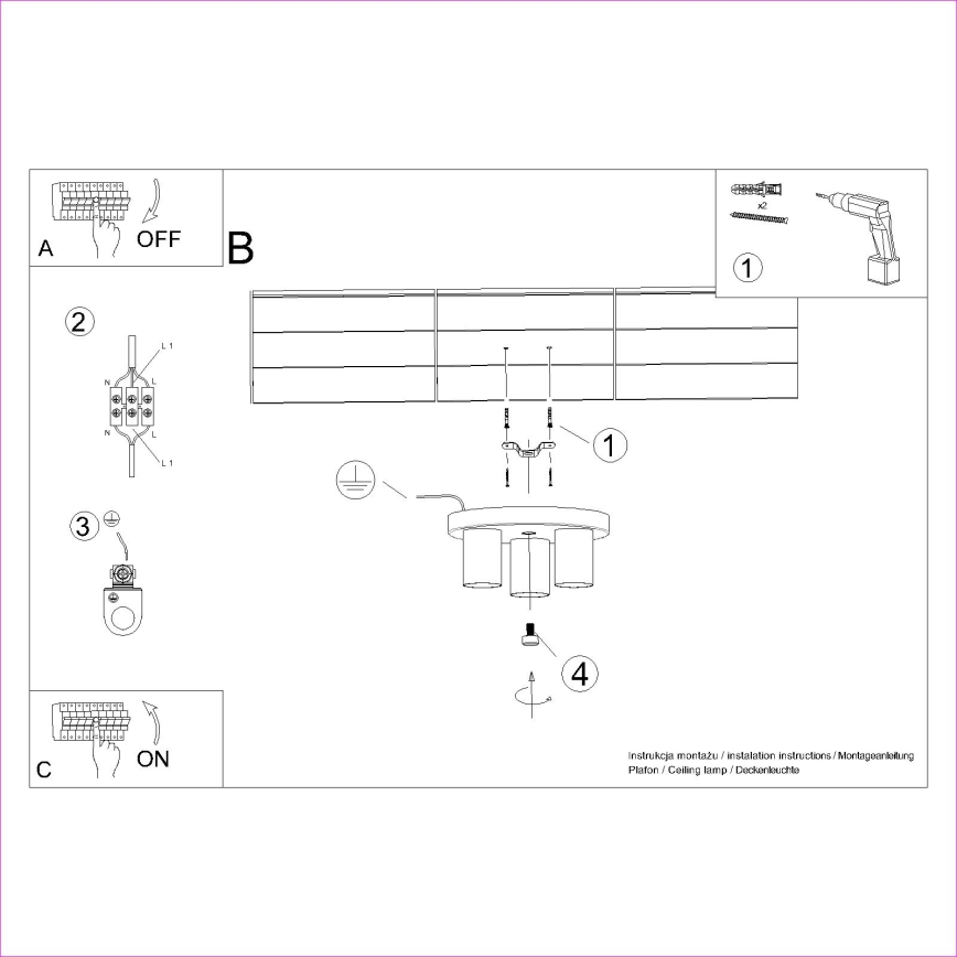 Spotlampe LAGOS 3xGU10/10W/230V sort