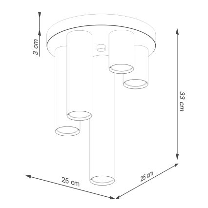Spotlampe LAGOS 5xGU10/10W/230V sort