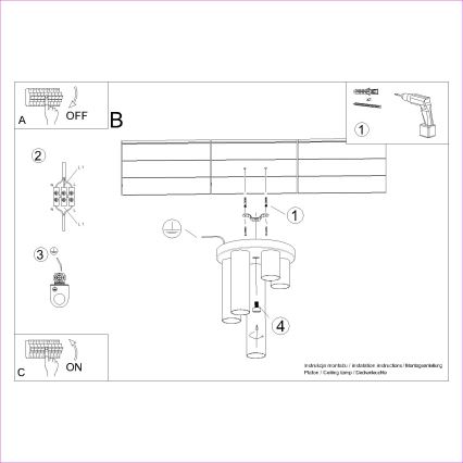 Spotlampe LAGOS 5xGU10/10W/230V sort