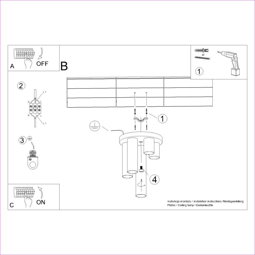 Spotlampe LAGOS 5xGU10/10W/230V sort