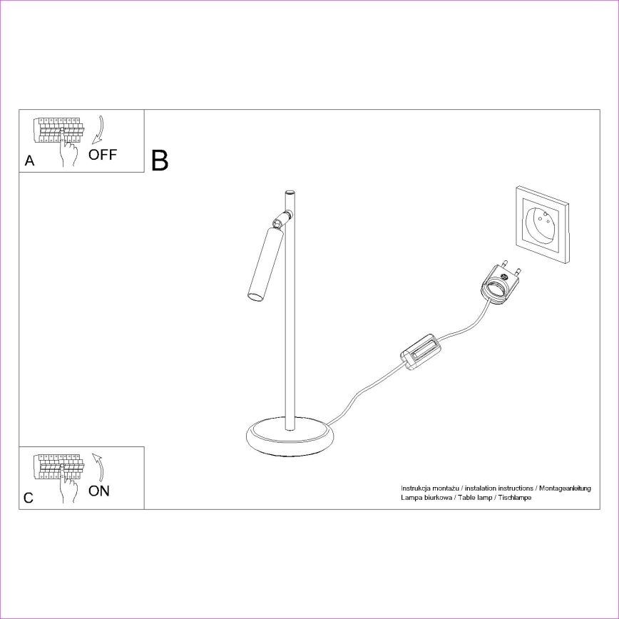 Bordlampe PASTELO 1xG9/8W/230V sort
