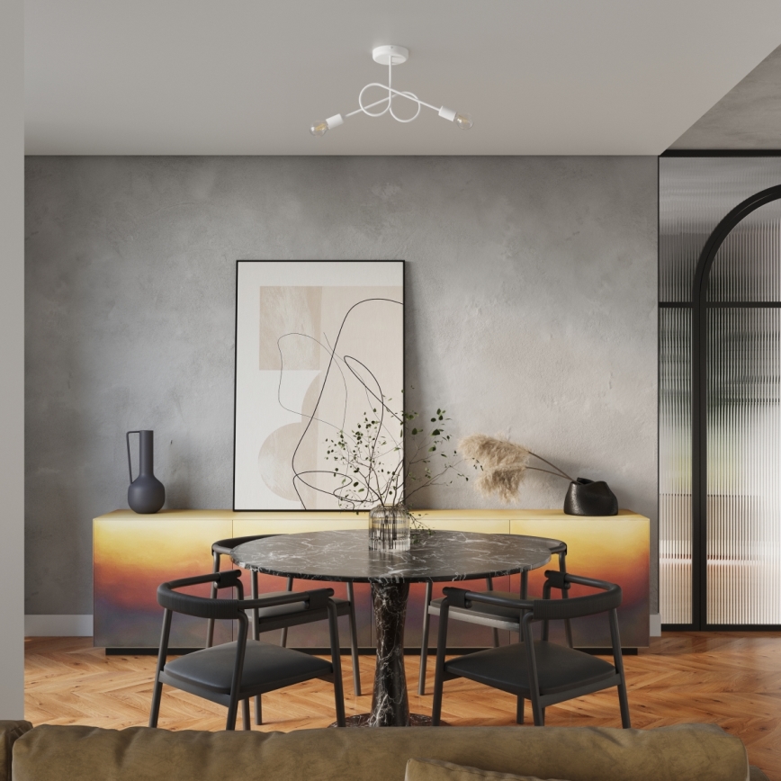 Loftlampe LOOP 2xE27/15W/230V hvid
