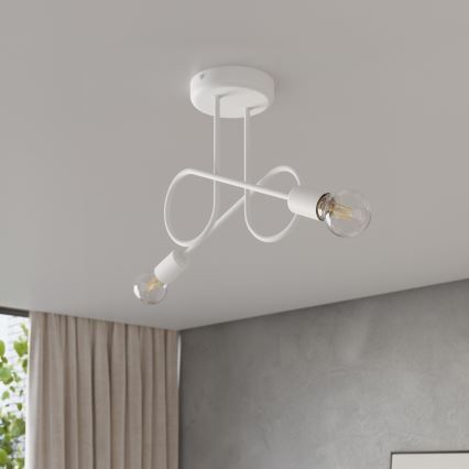 Loftlampe LOOP 2xE27/15W/230V hvid
