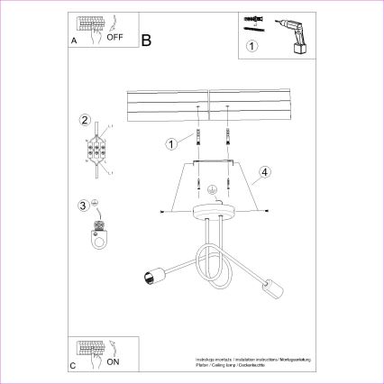 Loftlampe LOOP 2xE27/15W/230V hvid