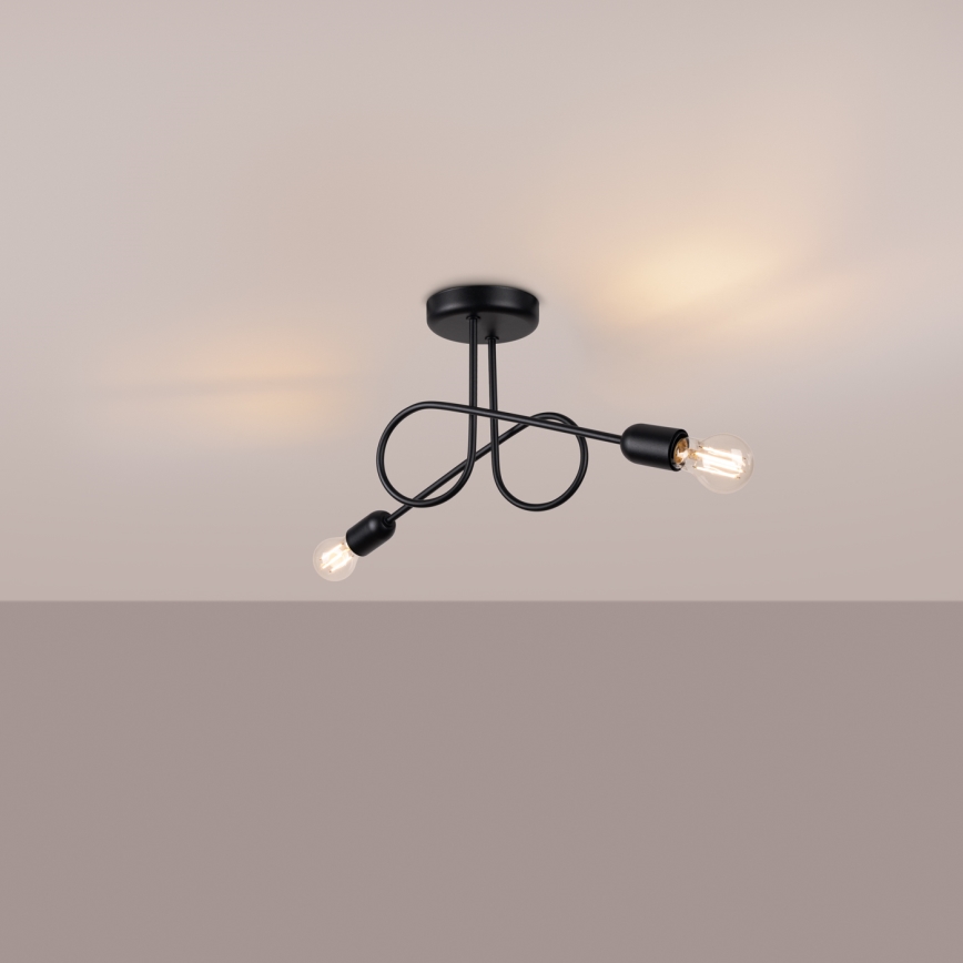 Loftlampe LOOP 2xE27/15W/230V sort