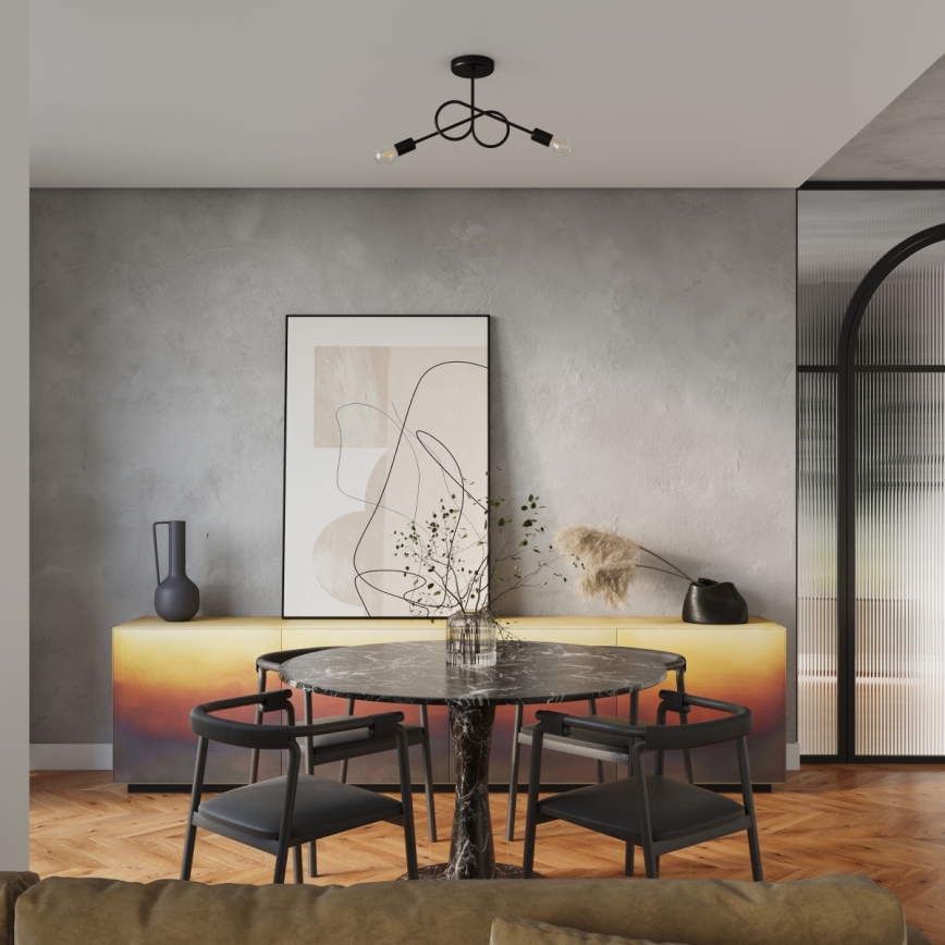 Loftlampe LOOP 2xE27/15W/230V sort