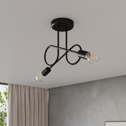 Loftlampe LOOP 2xE27/15W/230V sort
