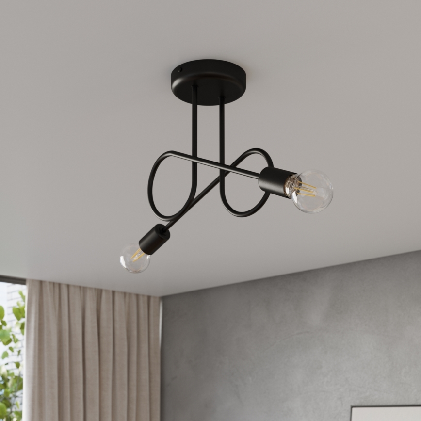 Loftlampe LOOP 2xE27/15W/230V sort
