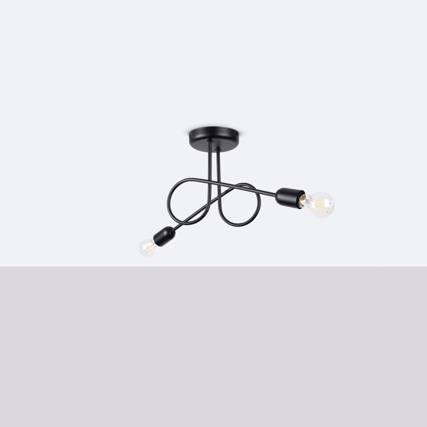 Loftlampe LOOP 2xE27/15W/230V sort