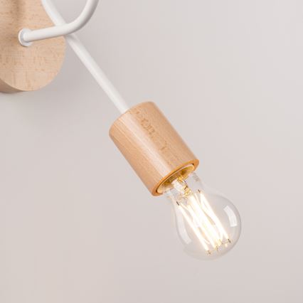 Væglampe EMBER 1xE27/15W/230V hvid/beige/bøg