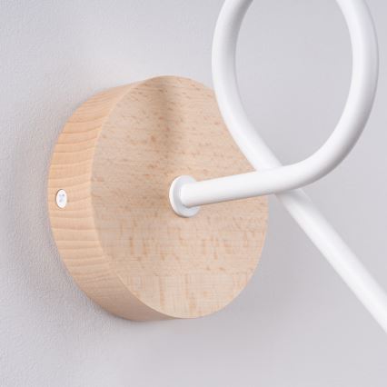 Væglampe EMBER 1xE27/15W/230V hvid/beige/bøg