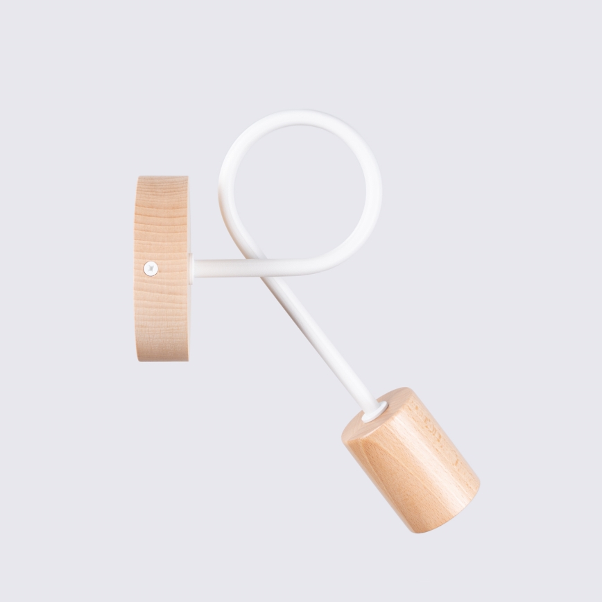 Væglampe EMBER 1xE27/15W/230V hvid/beige/bøg