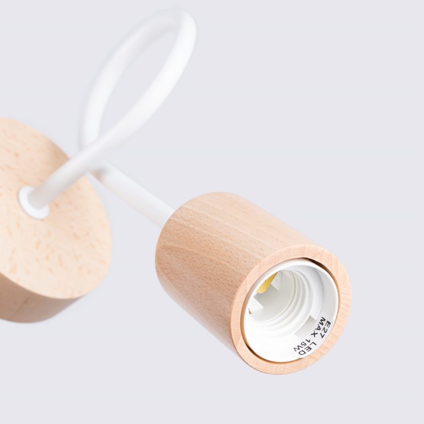 Væglampe EMBER 1xE27/15W/230V hvid/beige/bøg