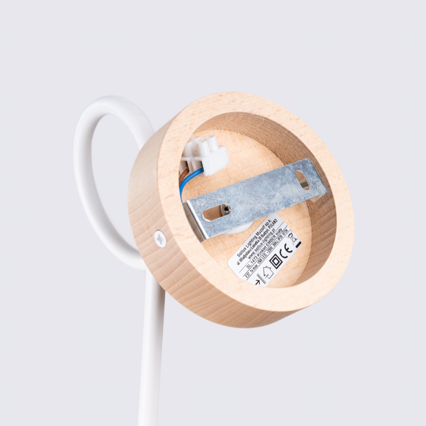 Væglampe EMBER 1xE27/15W/230V hvid/beige/bøg