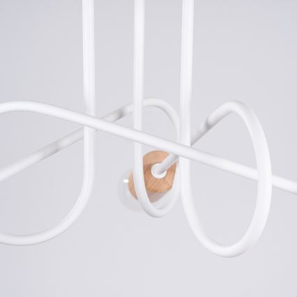 Loftlampe EMBER 3xE27/15W/230V hvid/beige/bøg