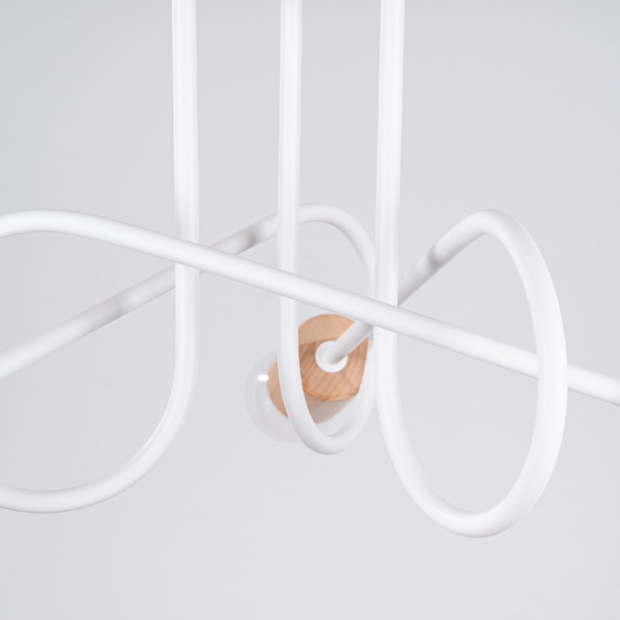 Loftlampe EMBER 3xE27/15W/230V hvid/beige/bøg