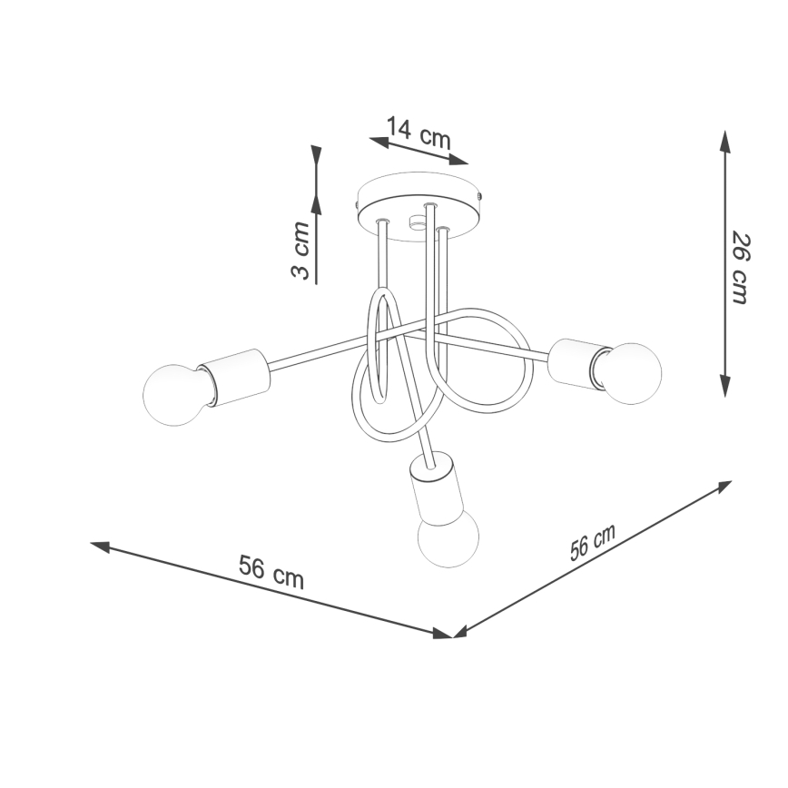 Loftlampe EMBER 3xE27/15W/230V sort/beige/bøg