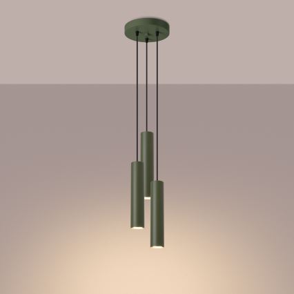Pendel LAGOS 3xGU10/10W/230V grøn