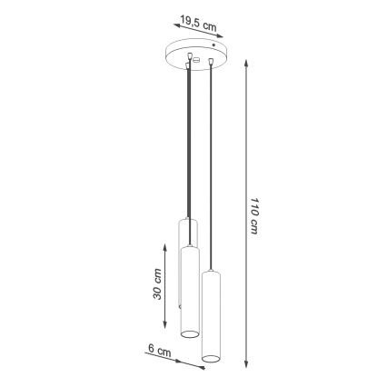 Pendel LAGOS 3xGU10/10W/230V rød