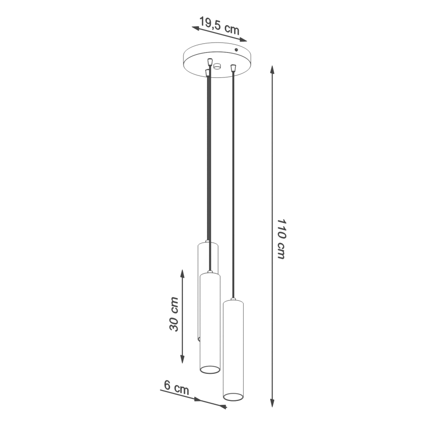 Pendel LAGOS 3xGU10/10W/230V rød