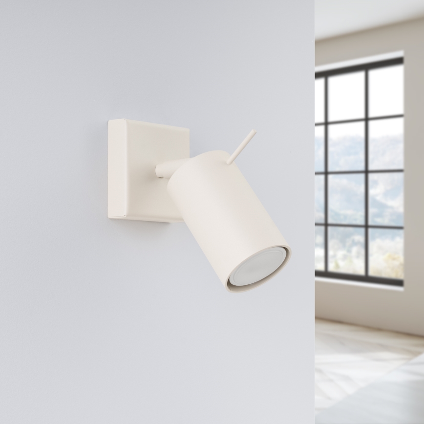 Vægspot RING 1xGU10/10W/230V cremefarvet