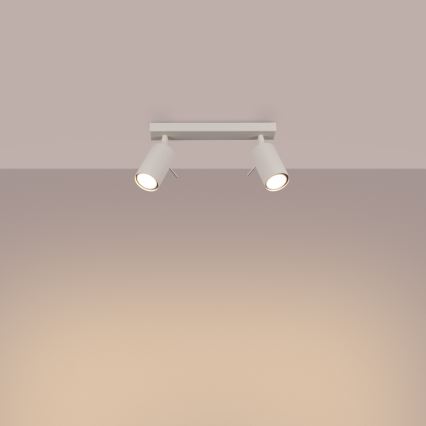 Spotlampe RING 2xGU10/10W/230V cremefarvet