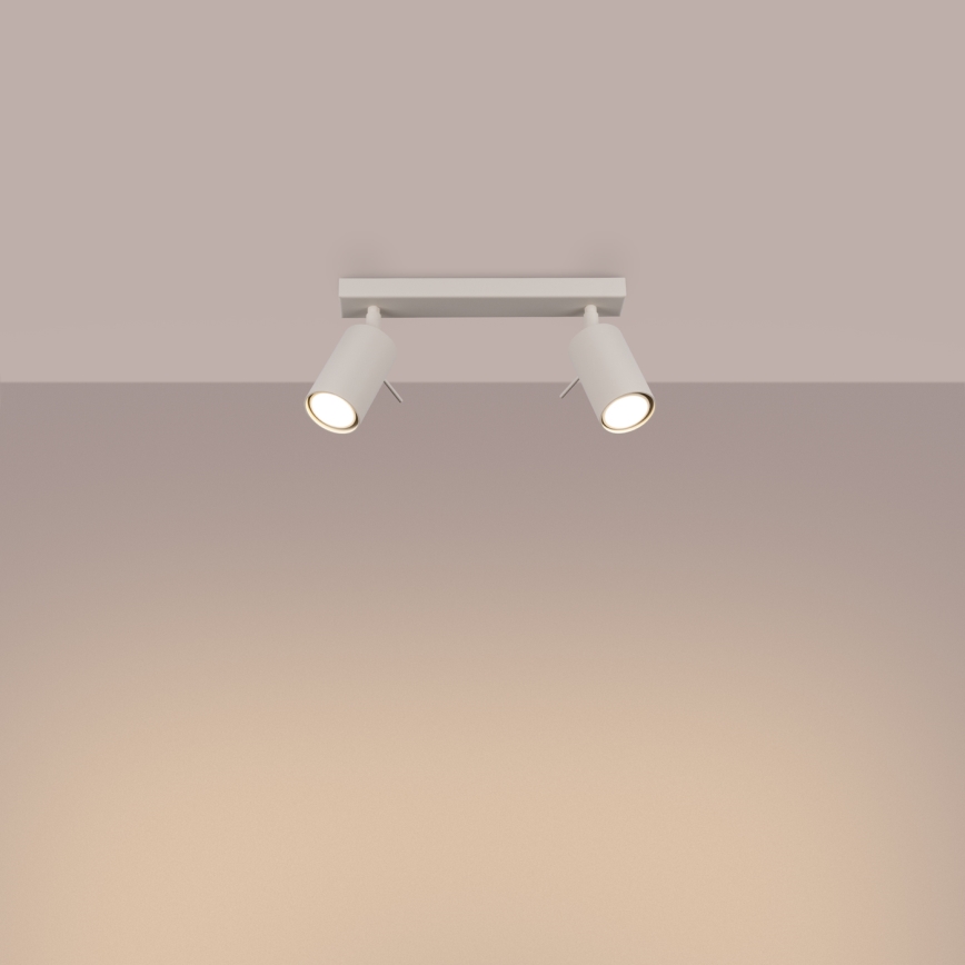 Spotlampe RING 2xGU10/10W/230V cremefarvet