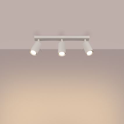 Spotlampe RING 3xGU10/10W/230V cremefarvet