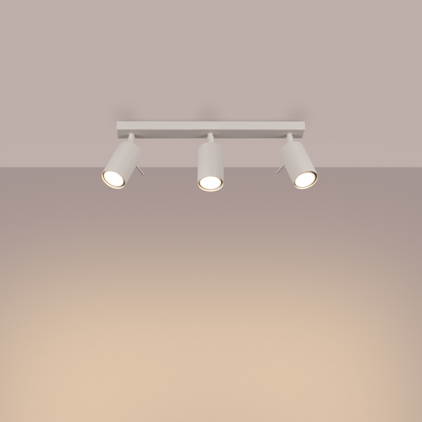 Spotlampe RING 3xGU10/10W/230V cremefarvet