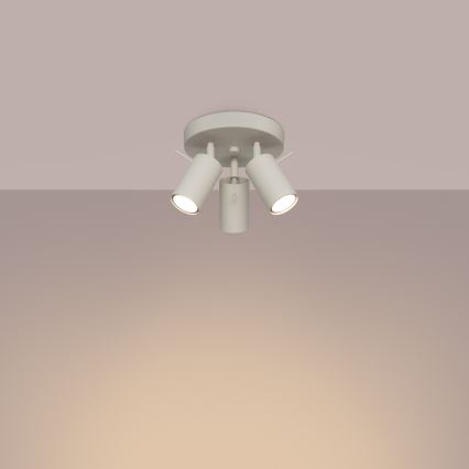 Spotlampe RING 3xGU10/10W/230V cremefarvet