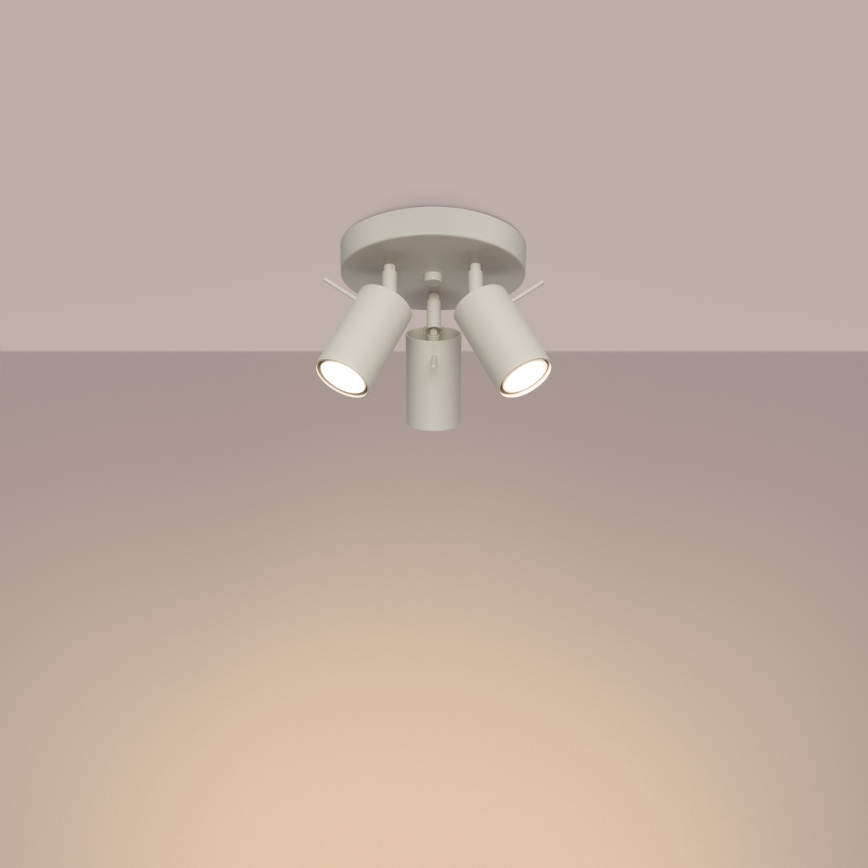 Spotlampe RING 3xGU10/10W/230V cremefarvet