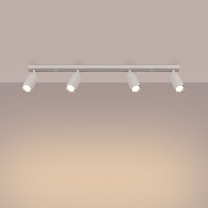 Spotlampe RING 4xGU10/10W/230V cremefarvet