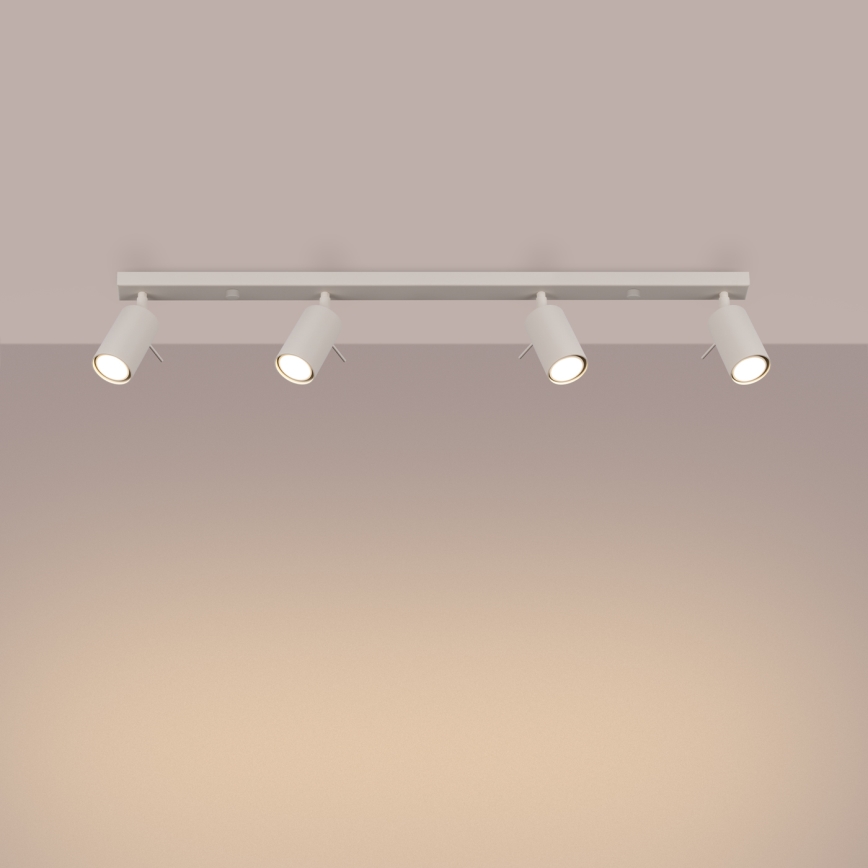 Spotlampe RING 4xGU10/10W/230V cremefarvet
