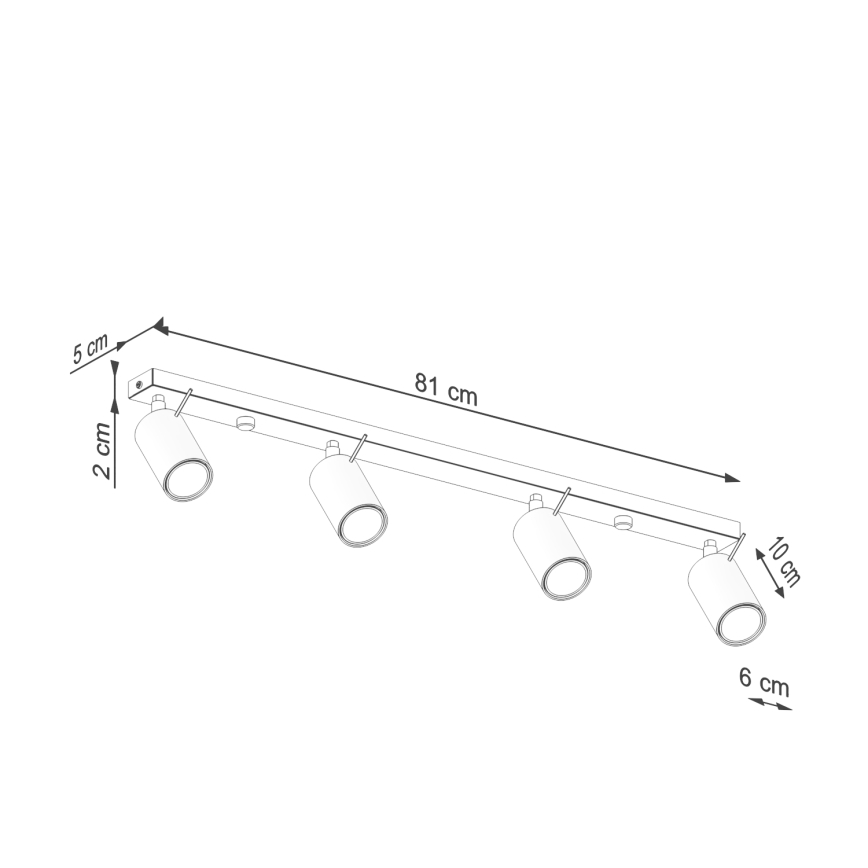 Spotlampe RING 4xGU10/10W/230V cremefarvet