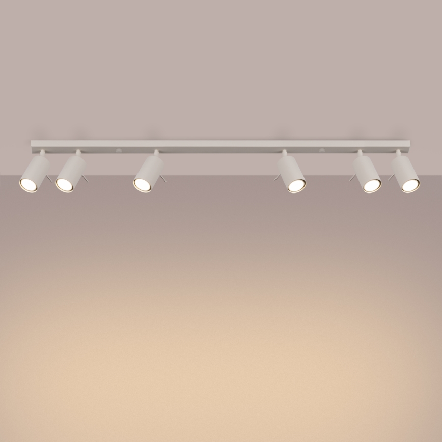 Spotlampe RING 6xGU10/10W/230V cremefarvet