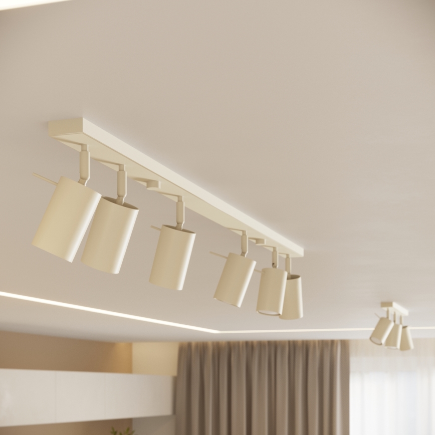 Spotlampe RING 6xGU10/10W/230V cremefarvet