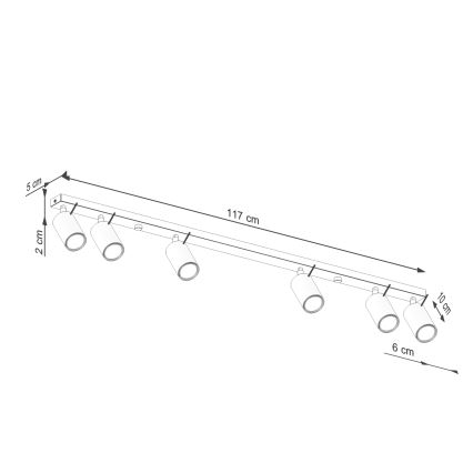 Spotlampe RING 6xGU10/10W/230V cremefarvet