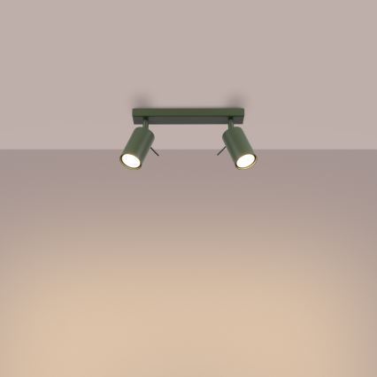 Spotlampe RING 2xGU10/10W/230V grøn