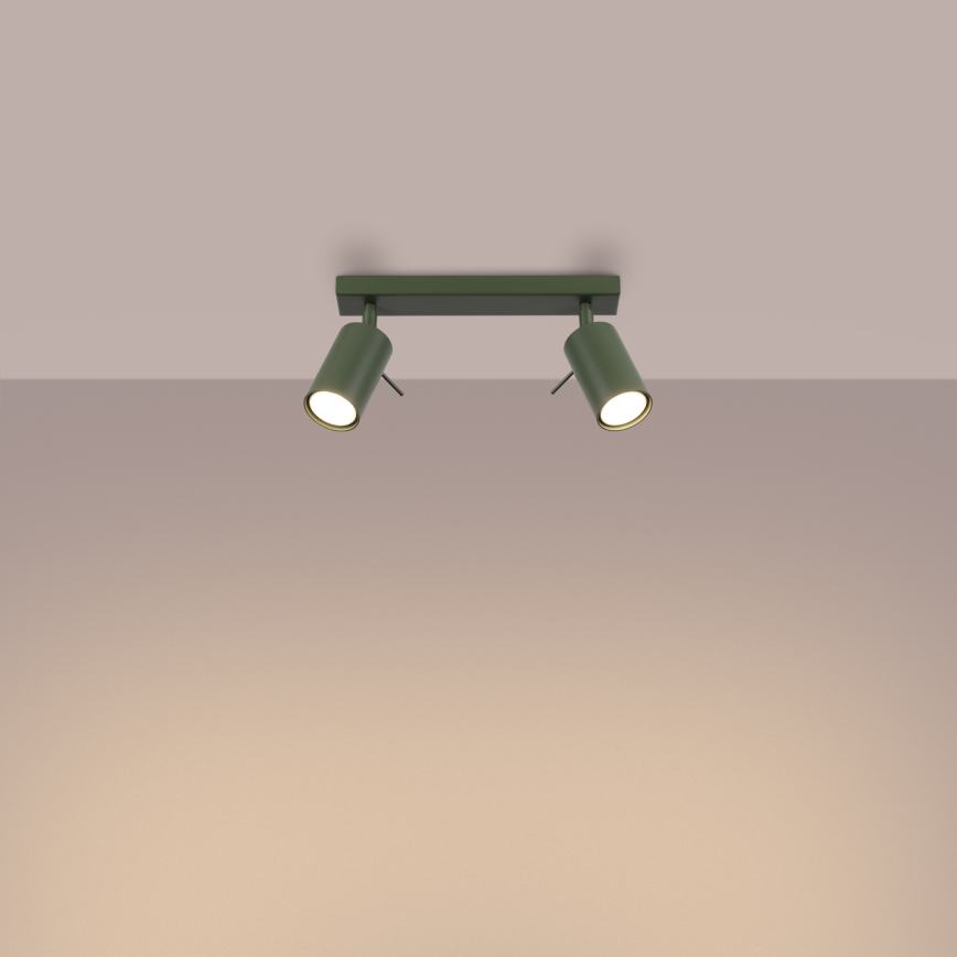 Spotlampe RING 2xGU10/10W/230V grøn