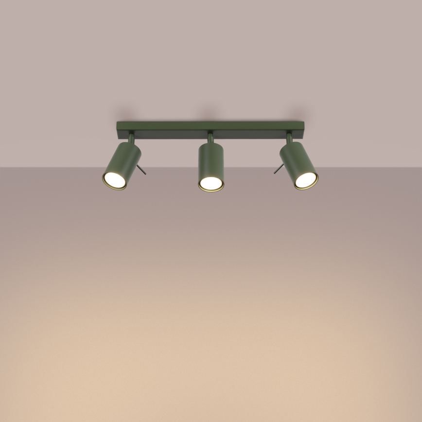 Spotlampe RING 3xGU10/10W/230V grøn