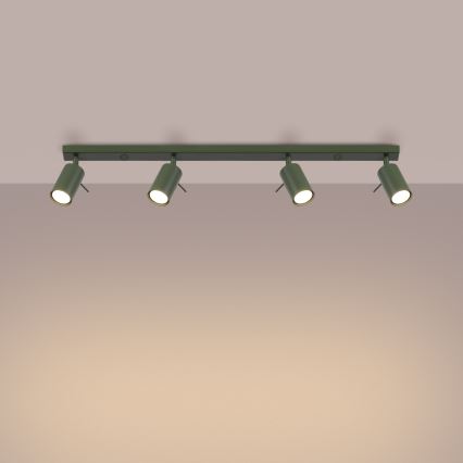 Spotlampe RING 4xGU10/10W/230V grøn
