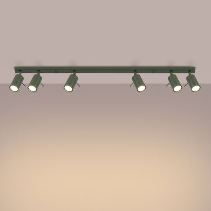 Spotlampe RING 6xGU10/10W/230V grøn