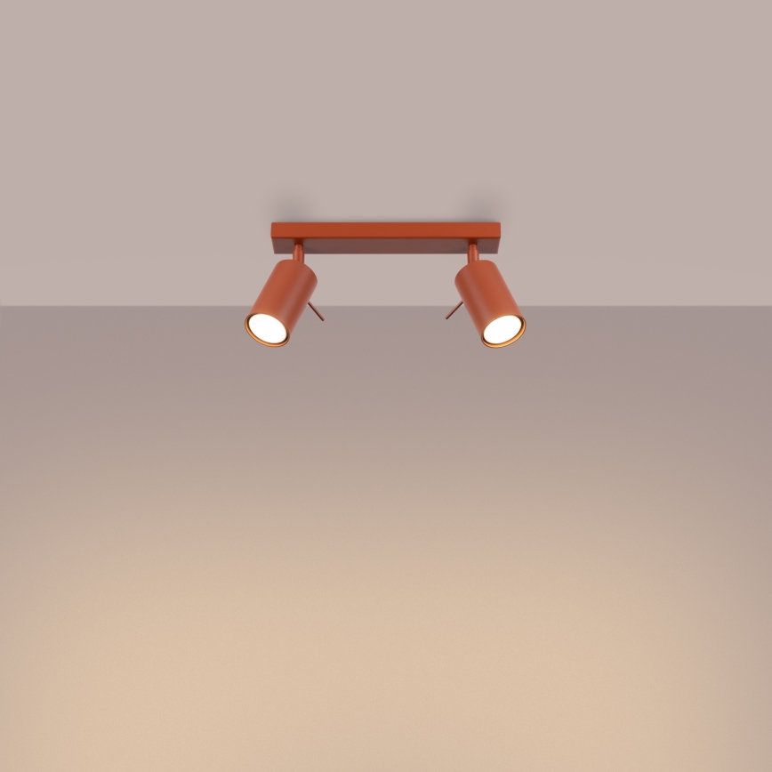 Spotlampe RING 2xGU10/10W/230V rød