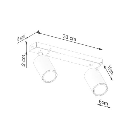 Spotlampe RING 2xGU10/10W/230V rød