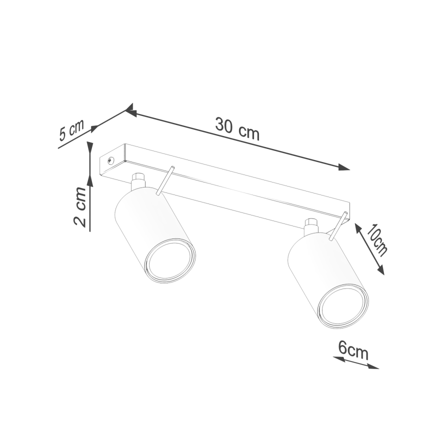 Spotlampe RING 2xGU10/10W/230V rød