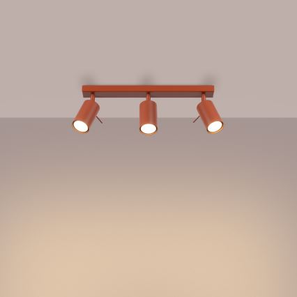 Spotlampe RING 3xGU10/10W/230V rød