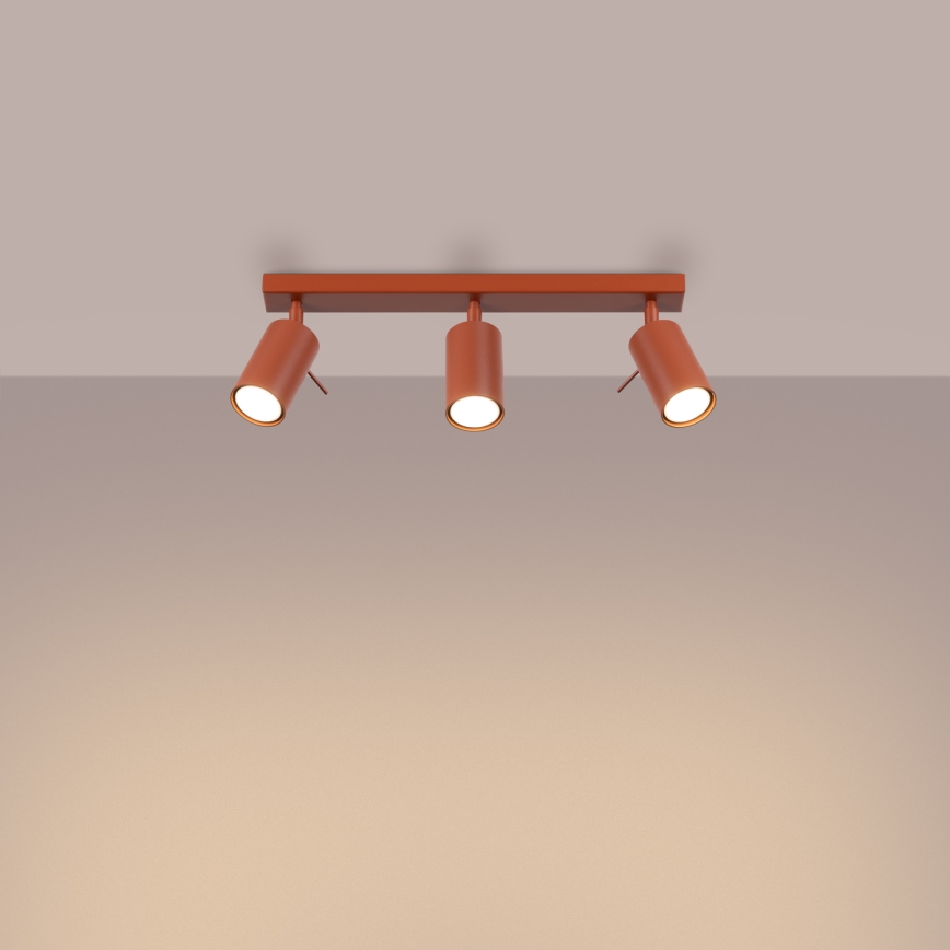 Spotlampe RING 3xGU10/10W/230V rød