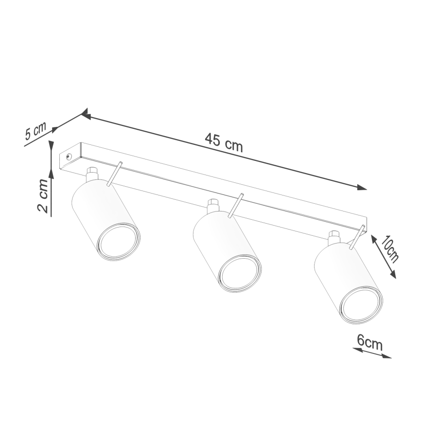 Spotlampe RING 3xGU10/10W/230V rød