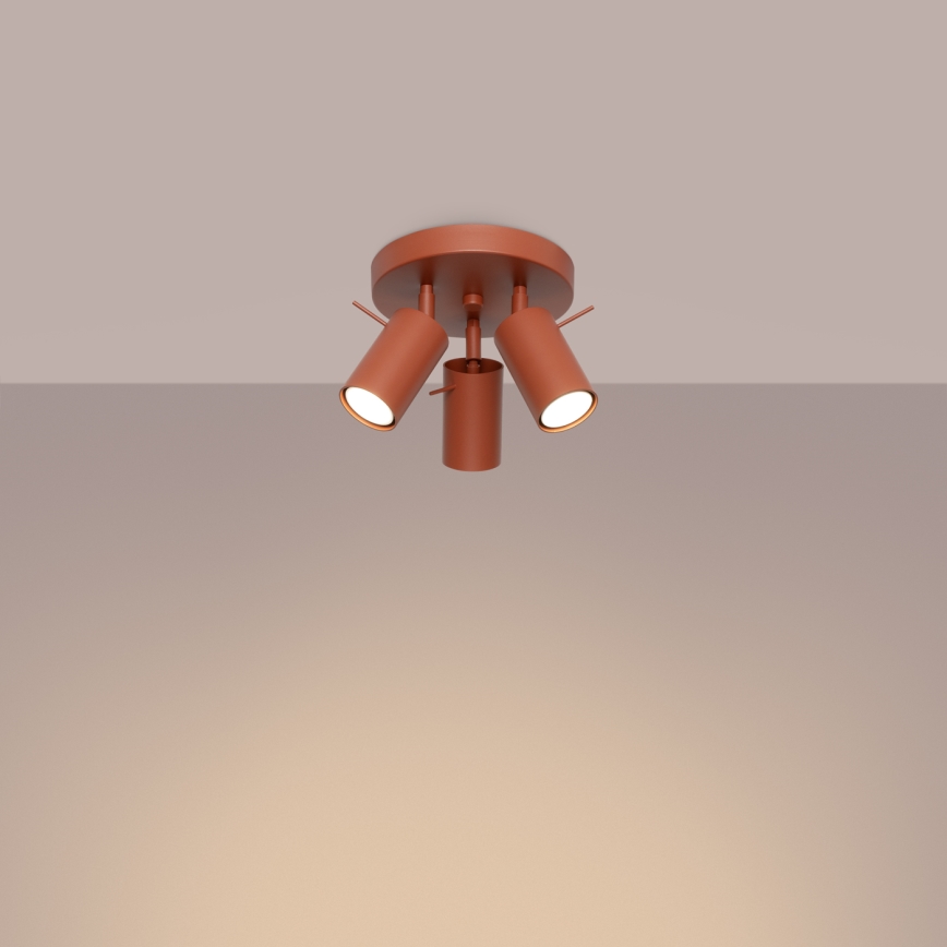Spotlampe RING 3xGU10/10W/230V rød